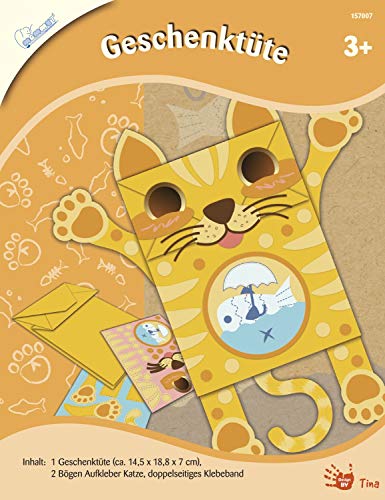 MAMMUT 157007 - Bastelset, Geschenktüte, Katze, Papierkunst, Komplettset mit 1 Geschenktüte, 2 Bögen Aufkleber, 1 Rolle Klebeband und Anleitung, Kreativset für Kinder ab 3 Jahre MAMMUT 157007 - Bastelset, Geschenktüte, Katze, Papierkunst, Komplettset mit 1 Geschenktüte, 2 Bögen Aufkleber, 1 Rolle Klebeband und Anleitung, Kreativset für Kinder ab 3 Jahre von Mammut Spiel & Geschenk
