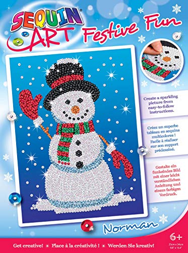 MAMMUT 8011926 - Sequin Art Paillettenbild Schneemann, Steckbild, Komplettset mit Styropor-Rahmen, Bildvorlage, Pailletten, Steckstiften, Anleitung, Bastelset für Kinder ab 6 Jahre MAMMUT 8011926 - Sequin Art Paillettenbild Schneemann, Steckbild, Komplettset mit Styropor-Rahmen, Bildvorlage, Pailletten, Steckstiften, Anleitung, Bastelset für Kinder ab 6 Jahre von Mammut Spiel & Geschenk