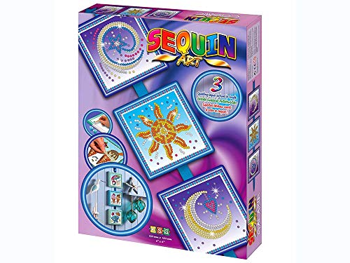 MAMMUT 8051511 - Sequin Art Seasons Paillettenbild, Weltall, Steckset mit 3 Styropor-Rahmen, 3 Bildvorlagen, Farbband und weiterem Zubehör, Bastelset für Kinder ab 6 Jahre MAMMUT 8051511 - Sequin Art Seasons Paillettenbild, Weltall, Steckset mit 3 Styropor-Rahmen, 3 Bildvorlagen, Farbband und weiterem Zubehör, Bastelset für Kinder ab 6 Jahre von Mammut Spiel & Geschenk