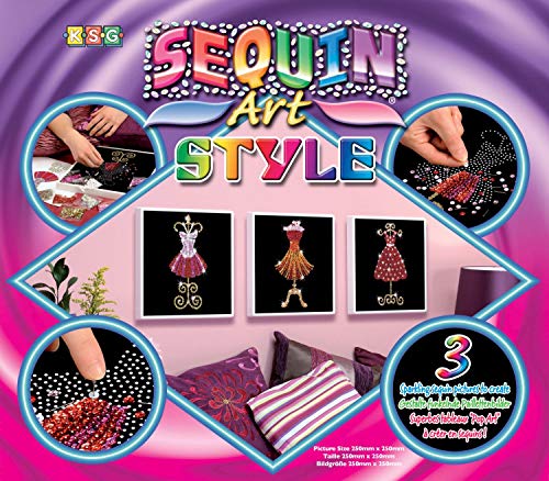 MAMMUT 8081203 - Sequin Art Style 3 Paillettenbilder Mannequins, Bastelset mit 3 Styropor-Rahmen, 3 samtige Bildvorlagen, Pailletten, Steckstiften, Anleitung, für Kinder ab 8 Jahre MAMMUT 8081203 - Sequin Art Style 3 Paillettenbilder Mannequins, Bastelset mit 3 Styropor-Rahmen, 3 samtige Bildvorlagen, Pailletten, Steckstiften, Anleitung, für Kinder ab 8 Jahre von Mammut Spiel & Geschenk