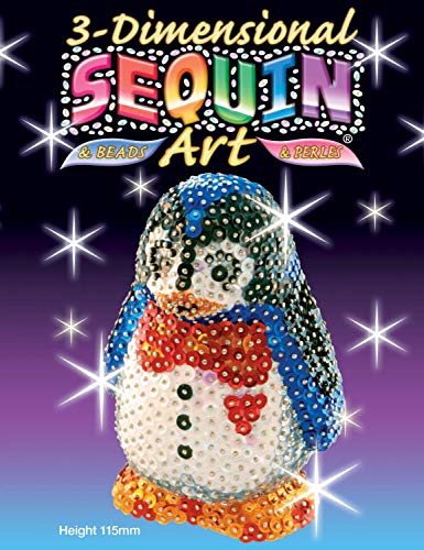 MAMMUT 8100503 - 3D Sequin Art Paillettenfigur Pinguin, Steckform, Bastelset mit Styropor-Figur, Pailletten, Steckstiften, Perlen und Anleitung, für Kinder ab 8 Jahre von Mammut Spiel & Geschenk