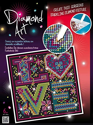 MAMMUT 8181610 - Diamond Art Bastelset, Love, Komplettset mit Styropor-Unterlage, Bildvorlage, Strass-Steinchen, Stift und weiterem Zubehör, Kreativset für Kinder ab 8 Jahre MAMMUT 8181610 - Diamond Art Bastelset, Love, Komplettset mit Styropor-Unterlage, Bildvorlage, Strass-Steinchen, Stift und weiterem Zubehör, Kreativset für Kinder ab 8 Jahre von Mammut Spiel & Geschenk