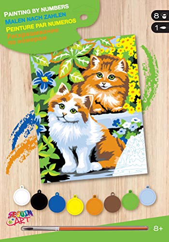 MAMMUT 8222008 - Malen nach Zahlen Junior Motiv Kätzchen, Komplettset mit bedruckter Malvorlage im A4 Format, Einsteiger Set mit 8 Acrylfarben, Pinsel und Anleitung, Malset für Kinder ab 8 Jahre MAMMUT 8222008 - Malen nach Zahlen Junior Motiv Kätzchen, Komplettset mit bedruckter Malvorlage im A4 Format, Einsteiger Set mit 8 Acrylfarben, Pinsel und Anleitung, Malset für Kinder ab 8 Jahre von Mammut Spiel & Geschenk