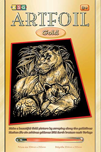 MAMMUT 8260603 - Artfoil, Kratzbild, Tiermotiv, Löwen, gold, Komplettset mit Kratzbild, Kratzmesser und Anleitung, Scraper, Scratch, glänzend, Kratzset für Kinder ab 8 Jahre MAMMUT 8260603 - Artfoil, Kratzbild, Tiermotiv, Löwen, gold, Komplettset mit Kratzbild, Kratzmesser und Anleitung, Scraper, Scratch, glänzend, Kratzset für Kinder ab 8 Jahre von Mammut Spiel & Geschenk