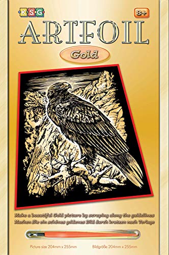 MAMMUT 8261015 - Artfoil, Kratzbild, Tiermotiv, Adler, gold, Komplettset mit Kratzbild, Kratzmesser und Anleitung, Scraper, Scratch, glänzend, Kratzset für Kinder ab 8 Jahre MAMMUT 8261015 - Artfoil, Kratzbild, Tiermotiv, Adler, gold, Komplettset mit Kratzbild, Kratzmesser und Anleitung, Scraper, Scratch, glänzend, Kratzset für Kinder ab 8 Jahre von Mammut Spiel & Geschenk