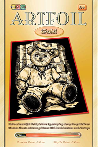 MAMMUT 8261016 - Artfoil, Kratzbild, Tiermotiv, Teddybär, gold, Komplettset mit Kratzbild, Kratzmesser und Anleitung, Scraper, Scratch, glänzend, Kratzset für Kinder ab 8 Jahre MAMMUT 8261016 - Artfoil, Kratzbild, Tiermotiv, Teddybär, gold, Komplettset mit Kratzbild, Kratzmesser und Anleitung, Scraper, Scratch, glänzend, Kratzset für Kinder ab 8 Jahre von Mammut Spiel & Geschenk