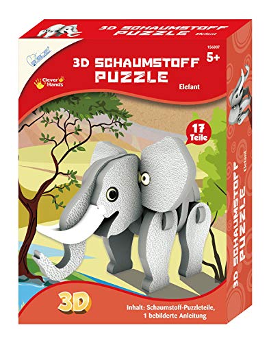 Mammut Spiel & Geschenk 156007 - Bastelset 3D Puzzle Elefant, Puzzlespiel mit Safari Tieren, Tierpuzzle aus Schaumstoff, Komplettset mit Puzzleteilen und Anleitung, Kreatives Puzzleset für Kinder ab 5 Jahre Bunt Mammut Spiel & Geschenk 156007 - Bastelset 3D Puzzle Elefant, Puzzlespiel mit Safari Tieren, Tierpuzzle aus Schaumstoff, Komplettset mit Puzzleteilen und Anleitung, Kreatives Puzzleset für Kinder ab 5 Jahre Bunt von Mammut Spiel & Geschenk