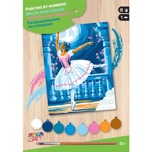 Mammut Spiel & Geschenk 8222004 - Malen nach Zahlen Junior Motiv Ballerina, Komplettset mit bedruckter Malvorlage im A4 Format, Einsteiger Set mit 8 Acrylfarben, Pinsel und Anleitung, Malset für Kinder ab 8 Jahre Mammut Spiel & Geschenk 8222004 - Malen nach Zahlen Junior Motiv Ballerina, Komplettset mit bedruckter Malvorlage im A4 Format, Einsteiger Set mit 8 Acrylfarben, Pinsel und Anleitung, Malset für Kinder ab 8 Jahre von Mammut Spiel & Geschenk
