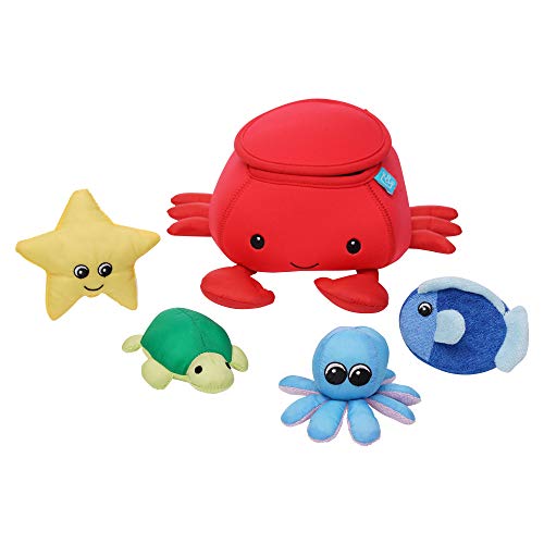 Manhattan Toy Neopren Crab 5 Stück Floating Spill n Fill Badespielzeug mit schnell trocknenden Schwämmen und Squirt Toy von Manhattan Toy