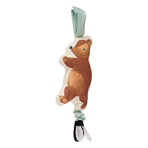 Manhattan Toy 160700 Bumble Bear Baby-Reisespielzeug mit Wackelzug, Crinkle-Stoff und Verstellbarer Stoffschlaufe für Tragehilfen und Kinderbetten, Mehrfarbig von Manhattan Toy