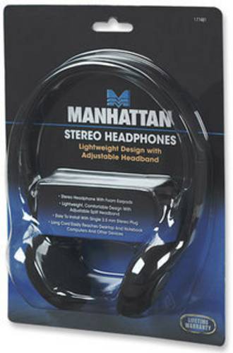 Manhattan Stereo Kopfhörer On Ear Kopfhörer kabelgebunden Schwarz von Manhattan