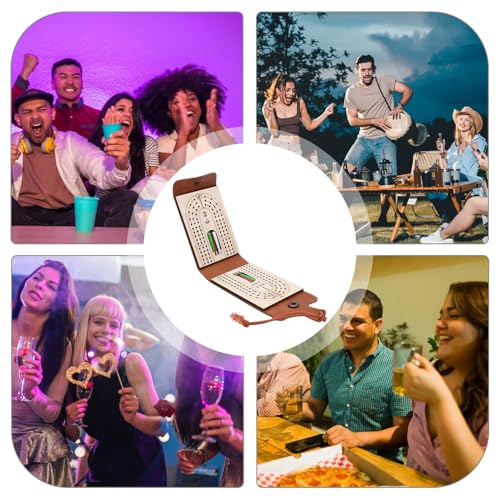 Kribbagespielbrett,Reisespiel Cribbage Brettspiel Set - Traditionelles Brettspiel mit Spielkarten und Aufbewahrungsfach, tischtauglich und interaktiv für unterwegs, für die gesamte Familie von Manolyee