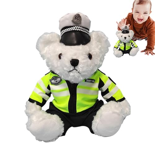 Manolyee Gefüllter Polizeibär - Stofftier,Weicher Plüschbär mit abnehmbarem Polizeikleid, Plüschtier für Kinder, Mädchen und Manolyee Gefüllter Polizeibär - Stofftier,Weicher Plüschbär mit abnehmbarem Polizeikleid, Plüschtier für Kinder, Mädchen und von Manolyee