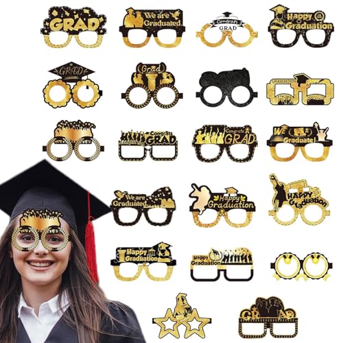 Manolyee Graduationsparty Brille | 20 Stück Fotoaccessoires Für Fotobox - Lustige Deko Für Feiern Kindergarten Schule Zuhause Manolyee Graduationsparty Brille | 20 Stück Fotoaccessoires Für Fotobox - Lustige Deko Für Feiern Kindergarten Schule Zuhause von Manolyee