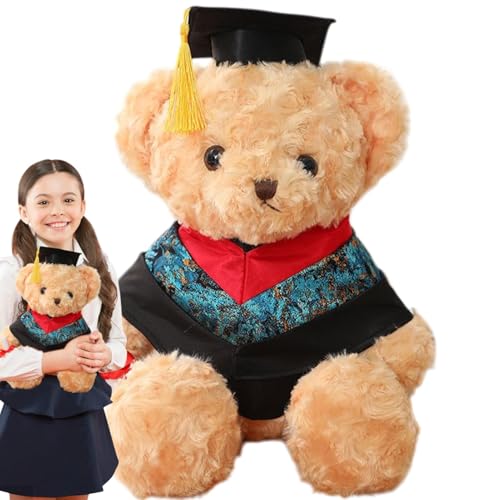 Manolyee Stopfer Abschlussbär, Abschlussbär,Süße Cartoon Doll weiche Raumdekoration - Graduation Plüschbär Stofftiere mit und Kleidung für Freunden Verwandte College High School Party von Manolyee