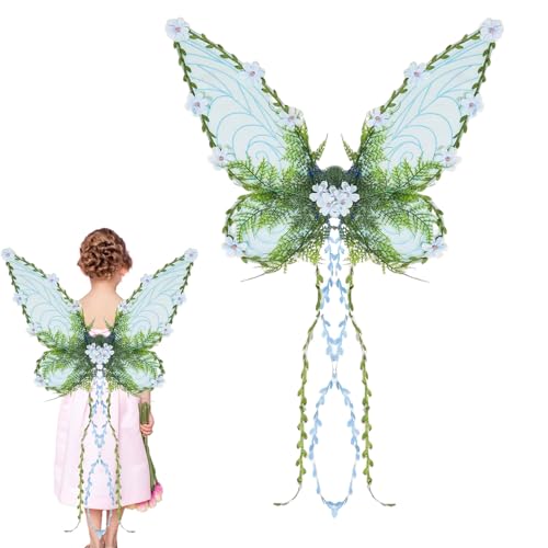 Schmetterlingsflügel - Rollenspiel Kostümflügel mit 3D Blüten und Blättern,Kostüm Zubehör Verkleidung Für Kinder Und Damen Fest Accessoire Schmetterlingsflügel - Rollenspiel Kostümflügel mit 3D Blüten und Blättern,Kostüm Zubehör Verkleidung Für Kinder Und Damen Fest Accessoire von Manolyee