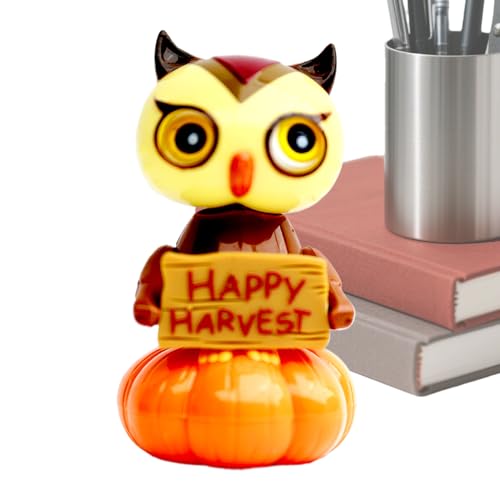 Solar Spielzeug | Halloween Eule Deko Für Auto | Wackelnde Dekofigur Für Zuhause Büro Fenster Auto Erwachsene Halloween Party Mädchen von Manolyee