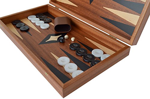 Backgammon-Set aus Mahagoniholz, handgefertigt in Griechenland von Manopoulos