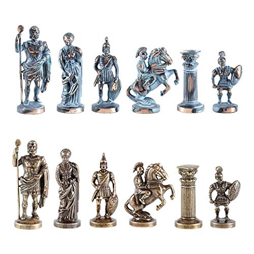 Greek Roman Army Large Chess Set - Blue&Copper - Without Chess Board von Manopoulos