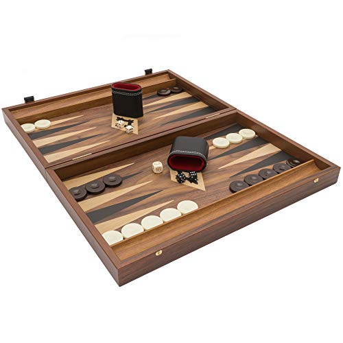 Manopoulos Backgammon-Set, Walnuss und Eiche, für 2 Spieler ab 8 Jahren von Manopoulos