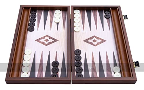 Manopoulos Travel Backgammon Set - Compact 15 inch Wooden Backgammon Set with Side Racks - Oak and Walnut Backgammon Board - Travel Games Manopoulos Travel Backgammon Set - Compact 15 inch Wooden Backgammon Set with Side Racks - Oak and Walnut Backgammon Board - Travel Games von Manopoulos