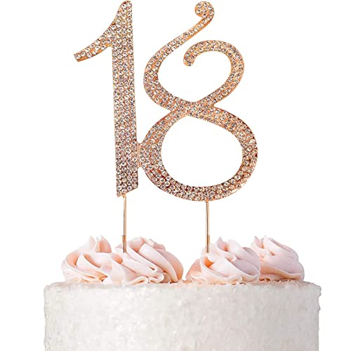 18 Zahl Kuchen Topper Strass, 18 Number Strass Cake Topper, 18 Jahrestag Kuchendekoration, 18. Geburtstagstorte Dekoration, 18 Zahl Kuchendeckel, Kuchendekoration für Erwachsene für Jubiläum (Gold) 18 Zahl Kuchen Topper Strass, 18 Number Strass Cake Topper, 18 Jahrestag Kuchendekoration, 18. Geburtstagstorte Dekoration, 18 Zahl Kuchendeckel, Kuchendekoration für Erwachsene für Jubiläum (Gold) von Manqyi