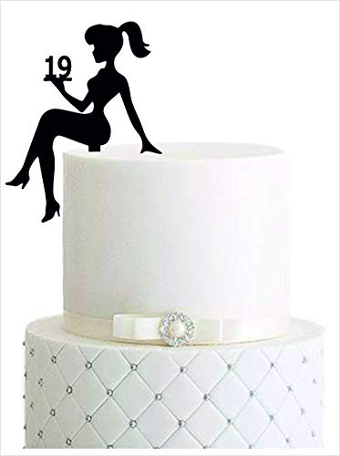 Girl, birthday, Tortenfigur, Cake Topper, Mädchengeburtstag, sweet 16, sweet 18, Zahl, TopperZahl, Geburtstag, Geburtstagsdeko, Dekoration (Schwarz, 19) von Manschin-Laserdesign