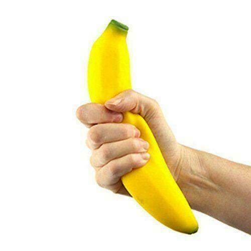 Dehnbarer Squeezy Banana Stress Ball Reliever Hand Excersizer Witz Spannung Neuheit Obst von MantraRaj