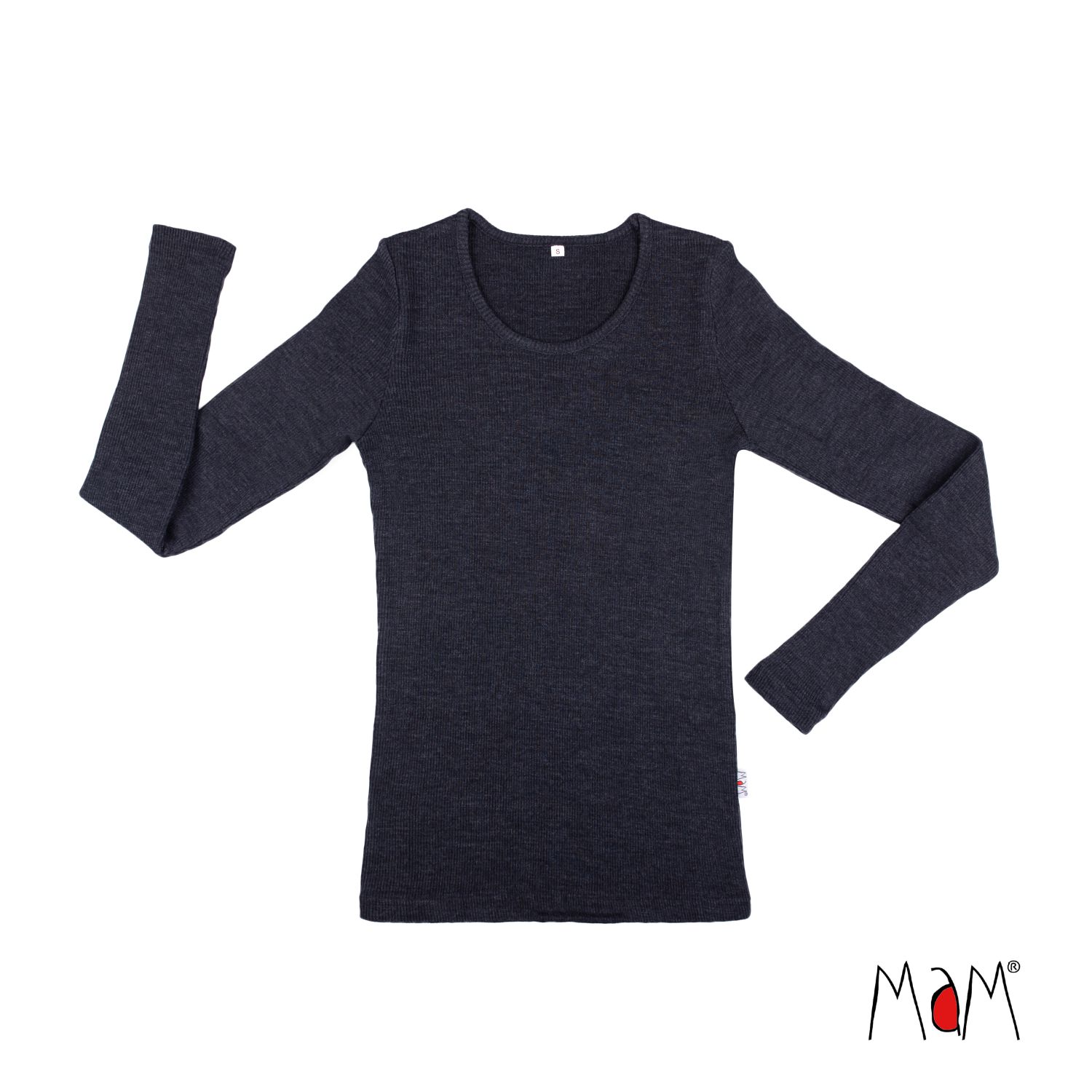 MaM Top (Langarm) aus Wolle - L Foggy Black von ManyMonths