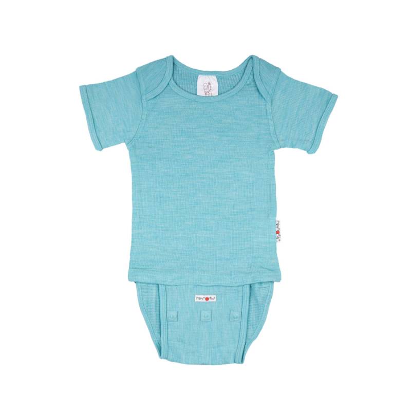 ManyMonths 4 Seasons Body & Shirt (Kurzarm) - Adventurer (80 - 92/98) Aqua Blue von ManyMonths