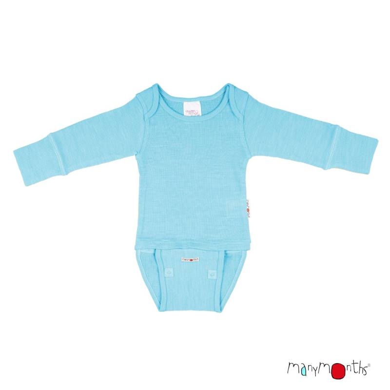 ManyMonths 4 Seasons Body & Shirt (Langarm) - Aqua Blue Newcomer (50 - 56/62) von ManyMonths