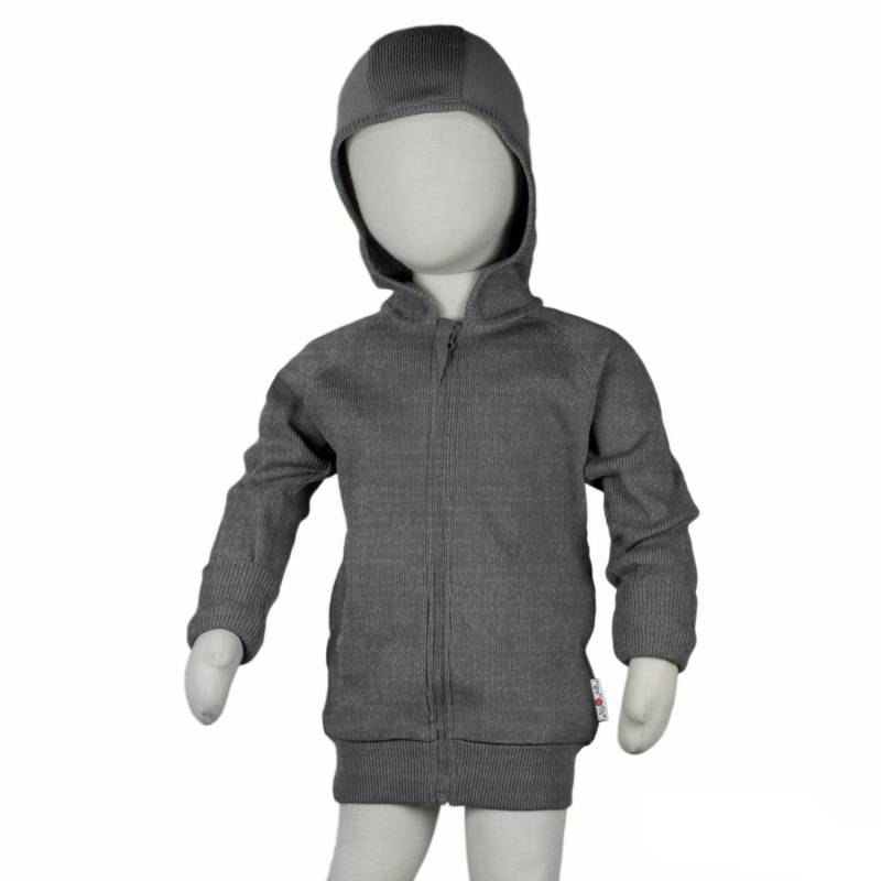 ManyMonths Cardigan mit Reißverschluss und Kapuze - Conquerer (98 - 104/110) Elephant Grey von ManyMonths