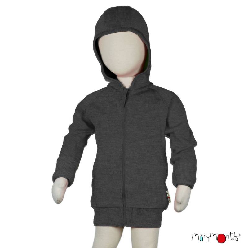ManyMonths Cardigan mit Reißverschluss und Kapuze - Conquerer (98 - 104/110) Foggy Black von ManyMonths