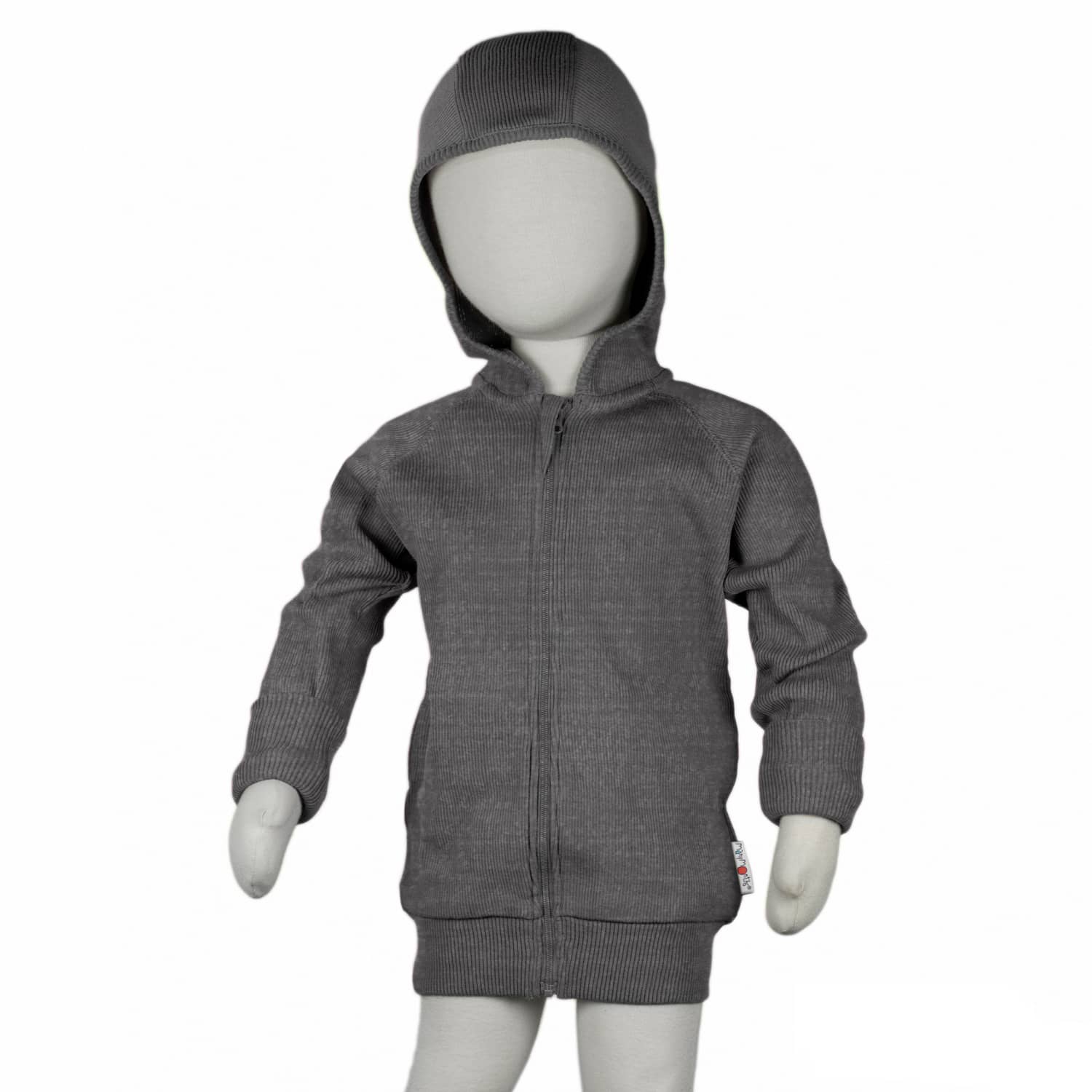 ManyMonths Cardigan mit Reißverschluss und Kapuze - Elephant Grey Innovator (110 - 122/128) von ManyMonths