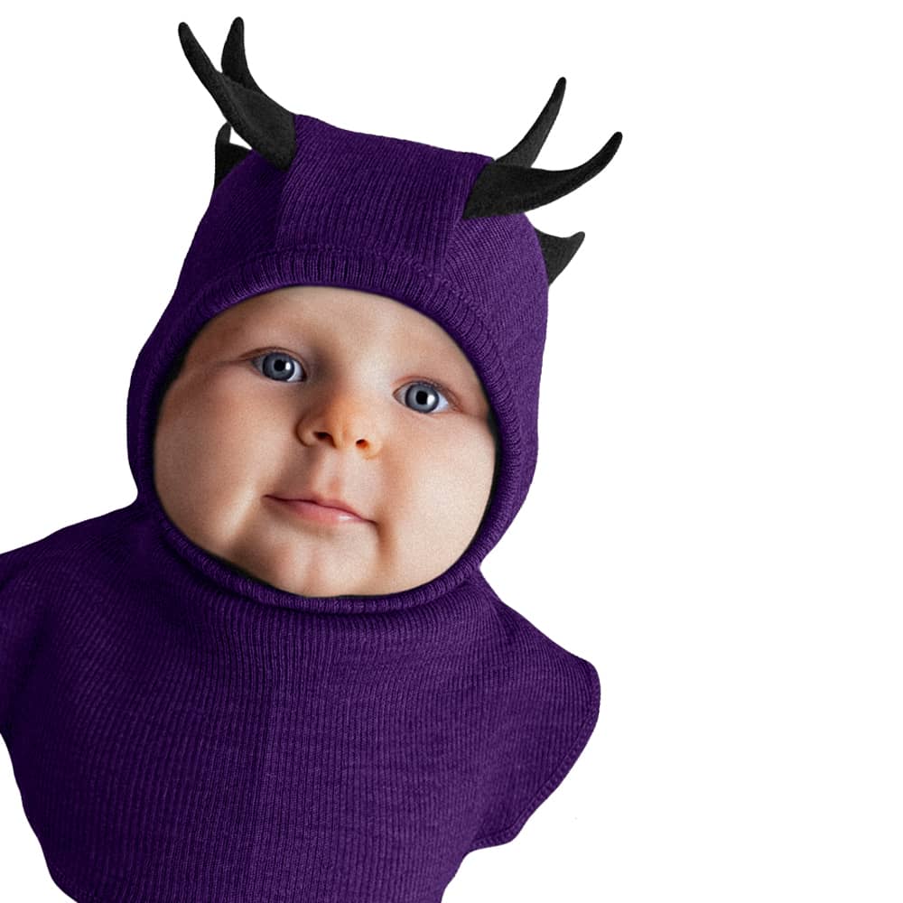 ManyMonths Dino Hood Schlupfmütze mit Dinozacken - Acai Berry Adventurer / Conqueror (80 - 104/110) von ManyMonths