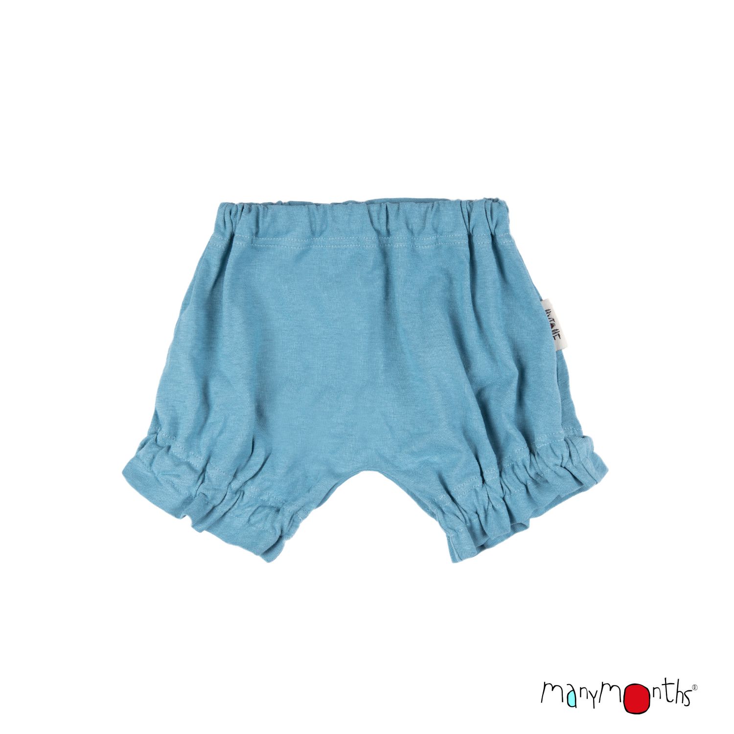 ManyMonths ECO Hempies Flutter Bloomers - Shorts mit Rüschen - Milky Blue Newcomer / Charmer / Explorer (50 - 80/86) von ManyMonths