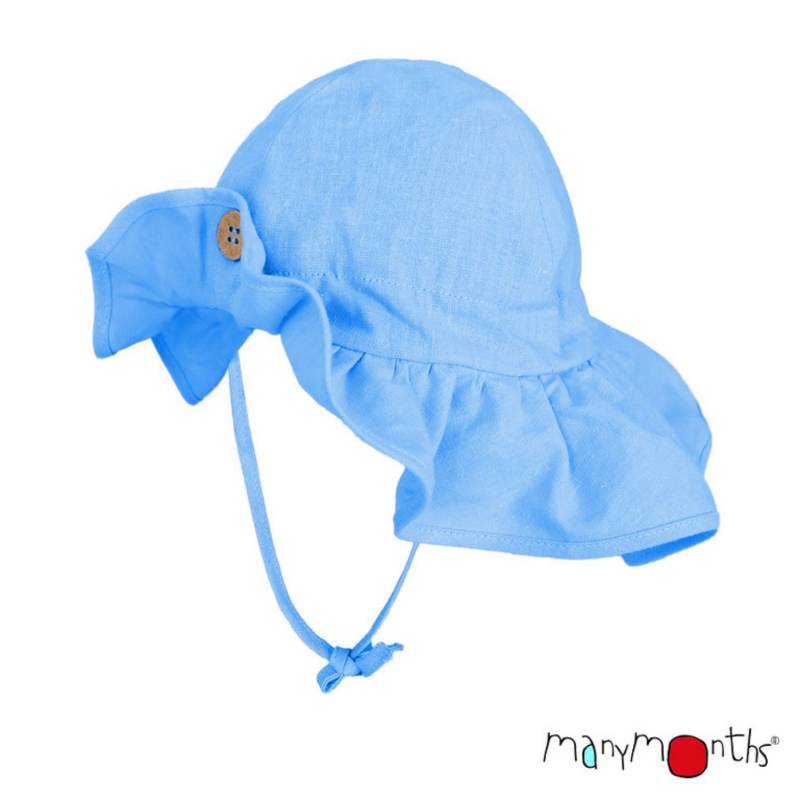 ManyMonths ECO Hempies Glamour Sonnenhut - Della Robbia Blue Charmer / Explorer (62 - 80/86) von ManyMonths