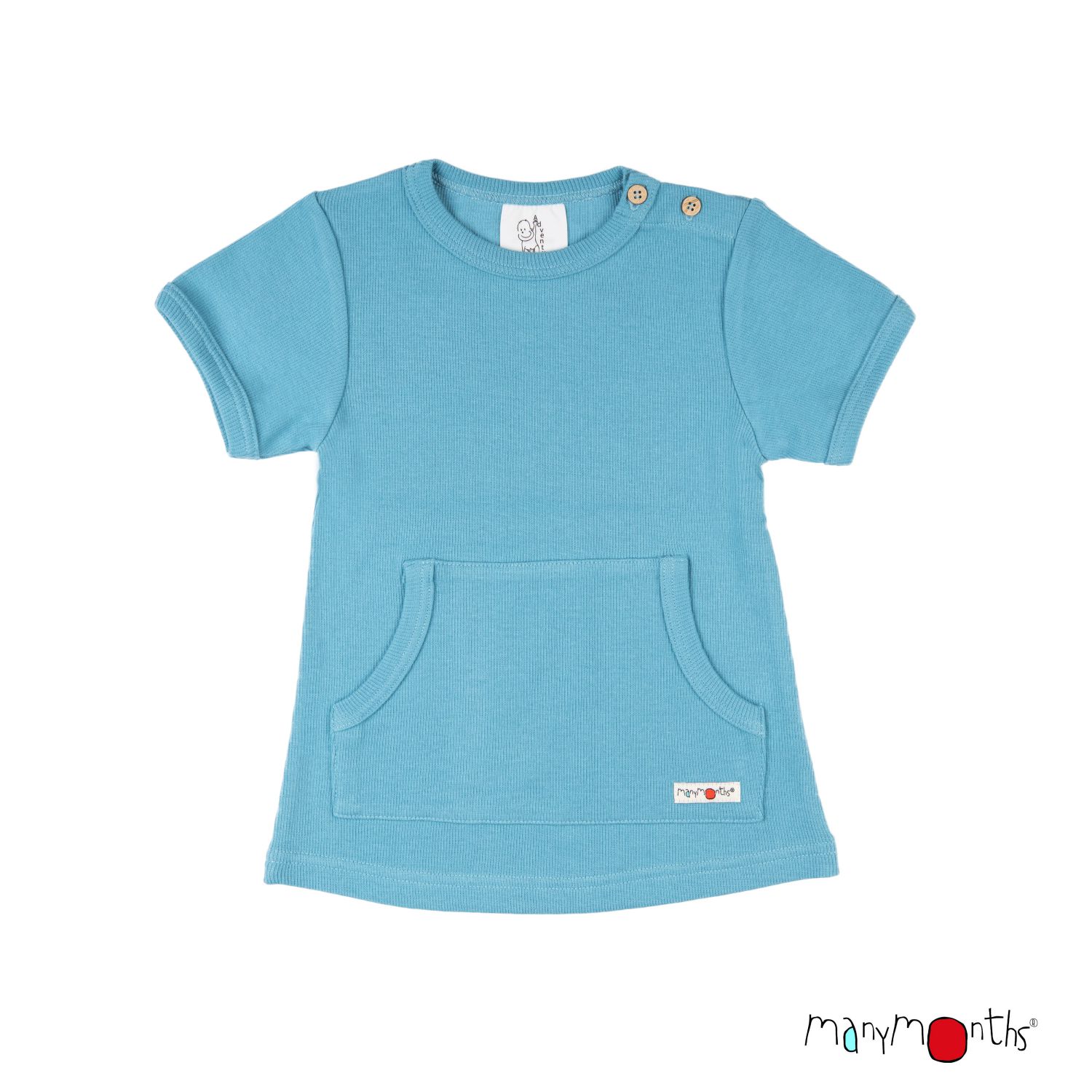 ManyMonths ECO Hempies Kängurushirt - Milky Blue Conquerer (98 - 104/110) von ManyMonths