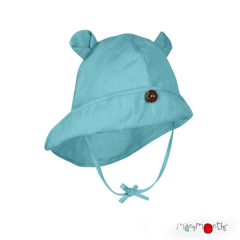 ManyMonths ECO Hempies mitwachsender Sonnenhut mit Ohren - Adventurer / Conqueror (80 - 104/110) Angel Turquoise von ManyMonths