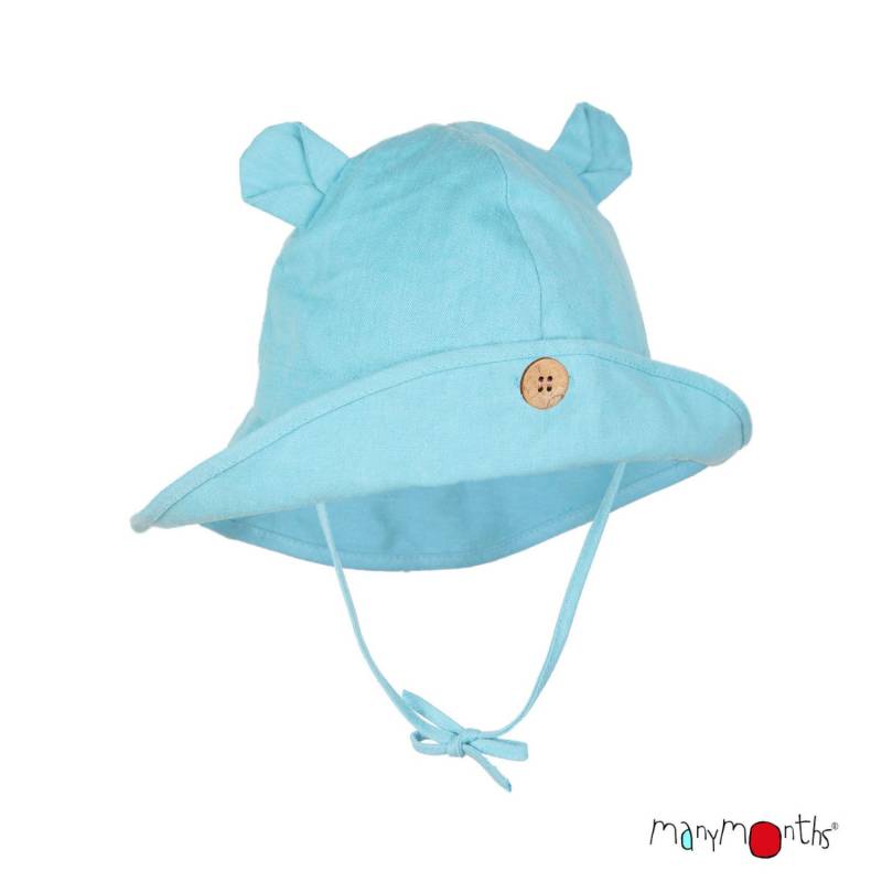 ManyMonths ECO Hempies mitwachsender Sonnenhut mit Ohren - Adventurer / Conqueror (80 - 104/110) Pool Turquoise von ManyMonths