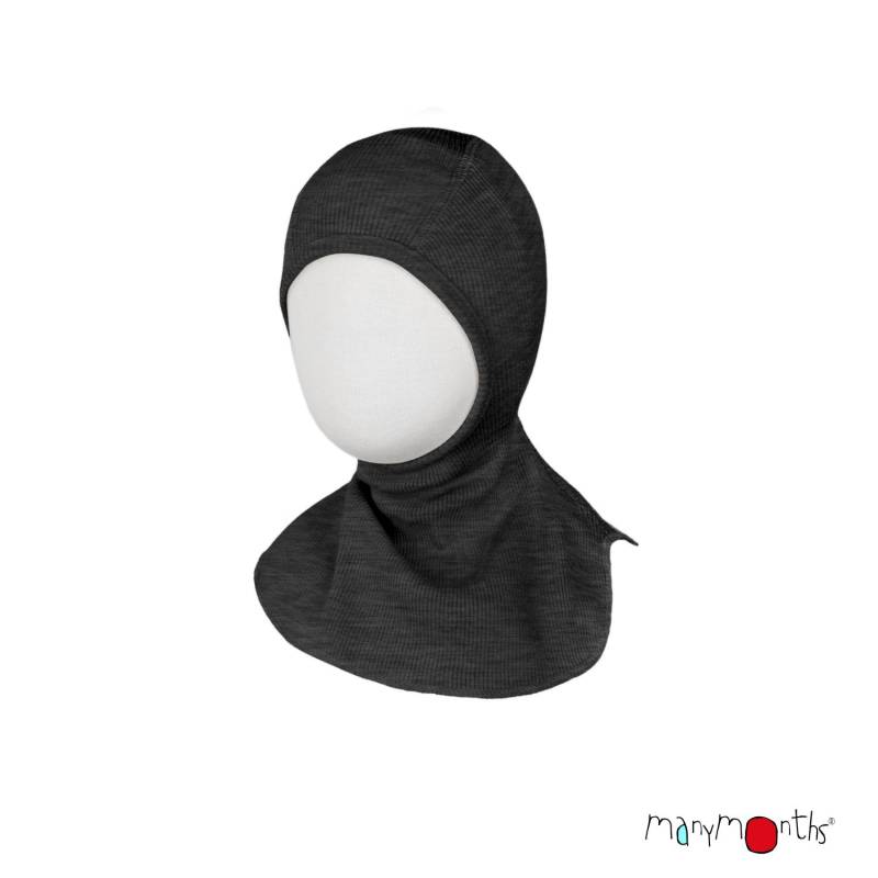 ManyMonths Elephant Hood Schlupfmütze aus Wolle - Foggy Black Adventurer / Conqueror (80 - 104/110) von ManyMonths