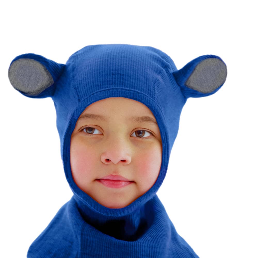 ManyMonths Elephant Hood Schlupfmütze mit Bärenohren - Classic Blue Adventurer / Conqueror (80 - 104/110) von ManyMonths