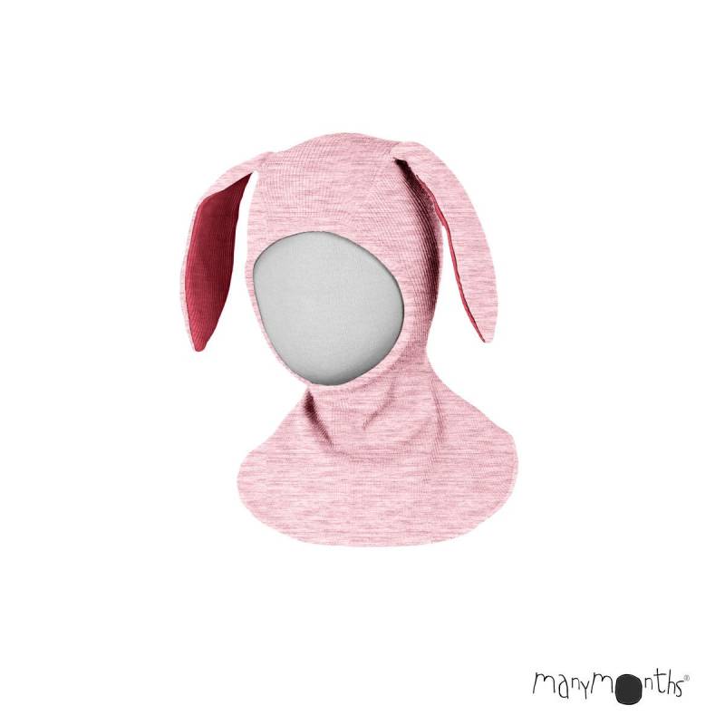 ManyMonths Elephant Hood Schlupfmütze mit Hasenohren - Charmer / Explorer (62 - 80/86) Stork Pink von ManyMonths