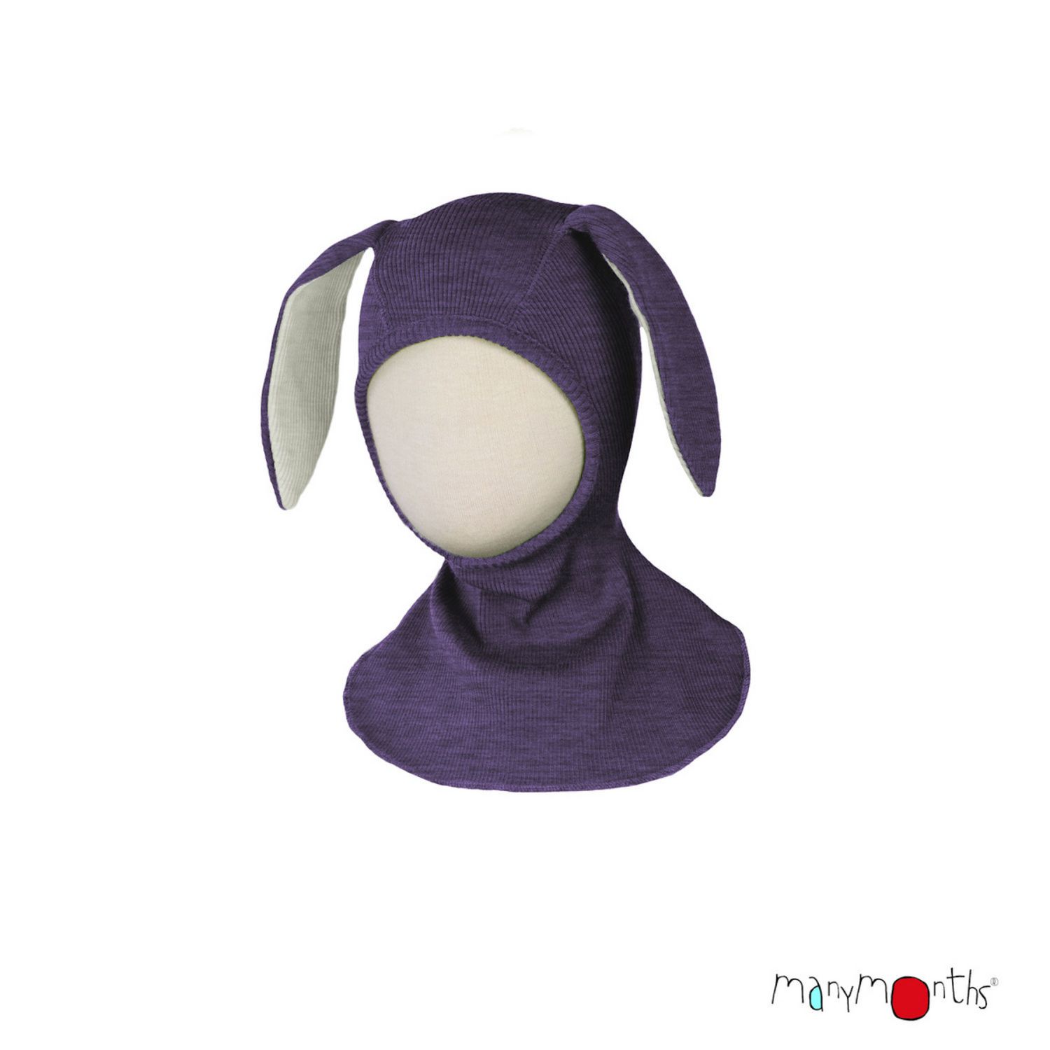 ManyMonths Elephant Hood Schlupfmütze mit Hasenohren - Innovator (110 - 122/128) Dusty Grape von ManyMonths