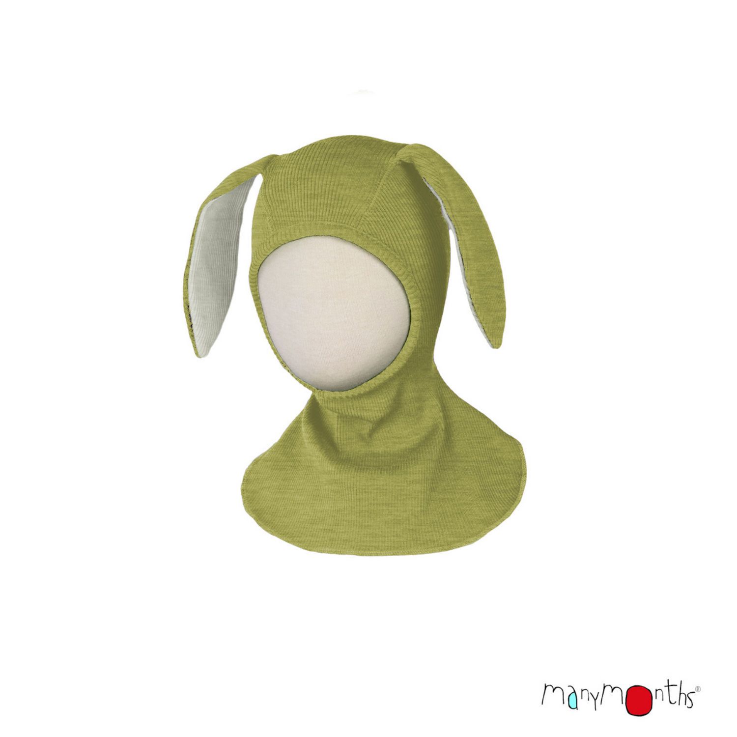 ManyMonths Elephant Hood Schlupfmütze mit Hasenohren - Innovator (110 - 122/128) Pea Puree von ManyMonths
