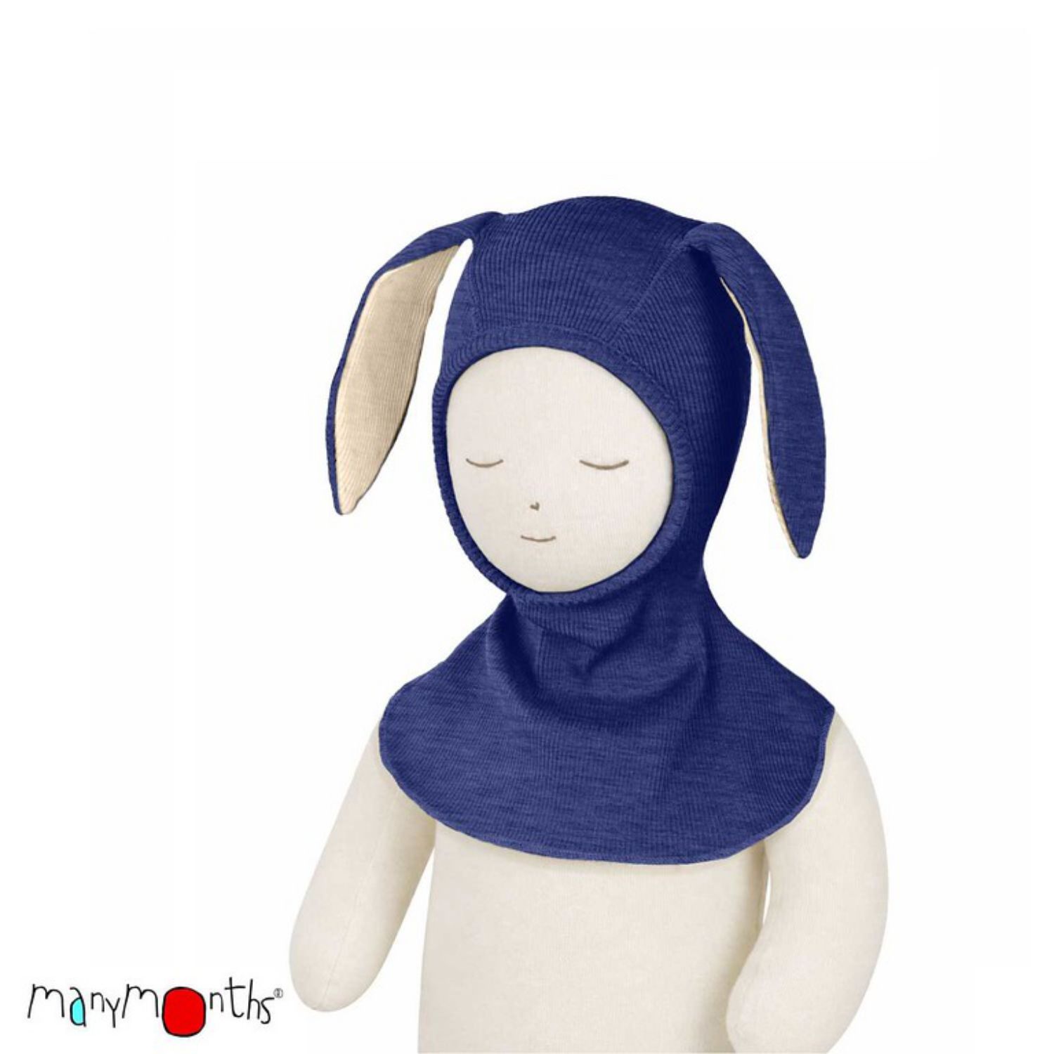 ManyMonths Elephant Hood Schlupfmütze mit Hasenohren - Innovator (110 - 122/128) Twilight Blue von ManyMonths
