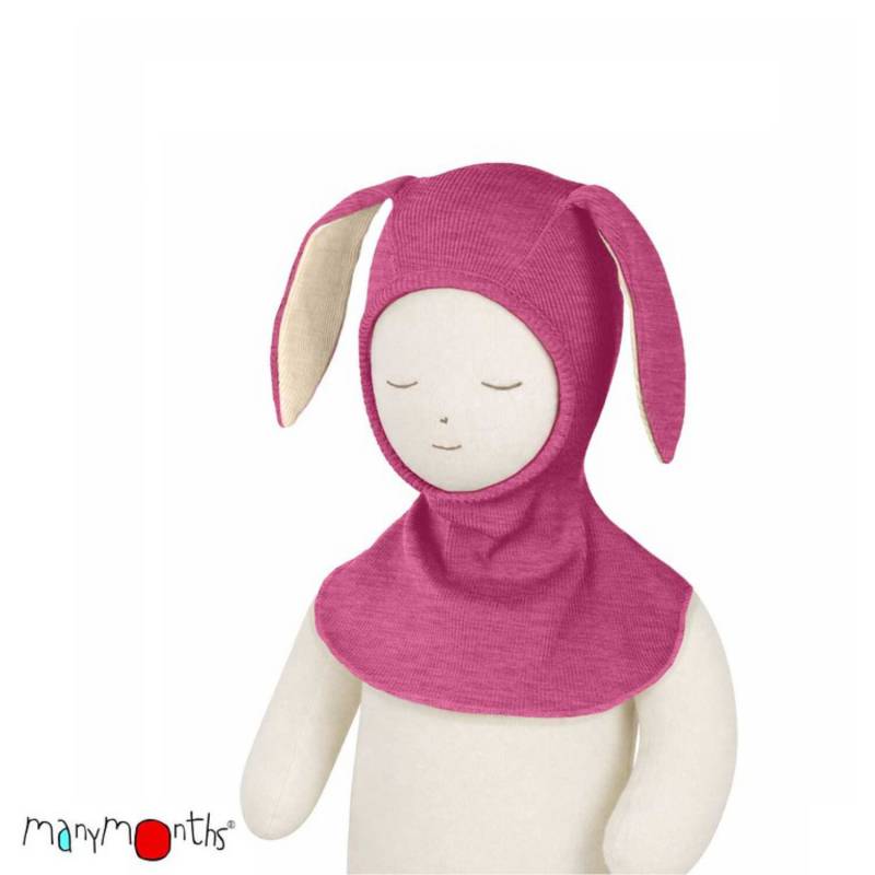 ManyMonths Elephant Hood Schlupfmütze mit Hasenohren - Nebula Pink Innovator (110 - 122/128) von ManyMonths