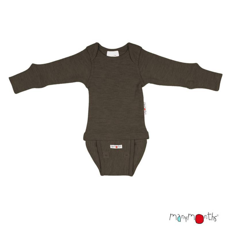 ManyMonths Langarm-Body & Shirt aus Wolle - Charmer / Explorer (62 - 80/86) Hippopotamus von ManyMonths