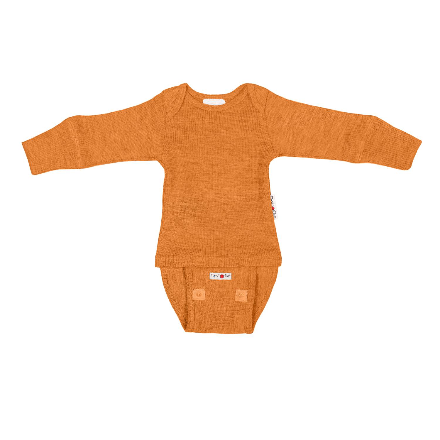ManyMonths Langarm-Body & Shirt aus Wolle - Charmer / Explorer (62 - 80/86) Tangerine von ManyMonths