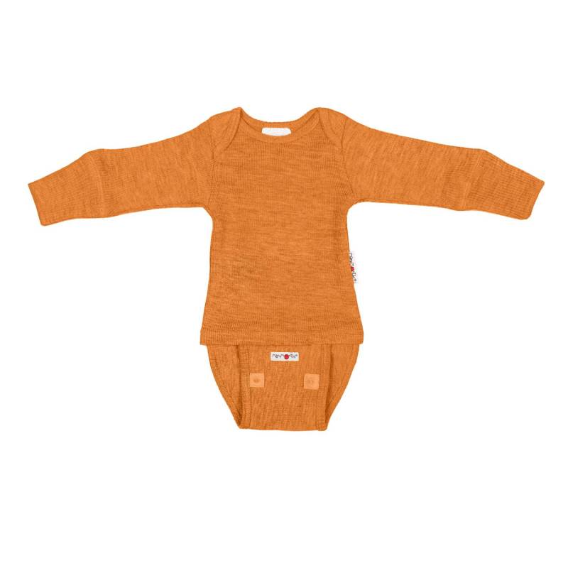 ManyMonths Langarm-Body & Shirt aus Wolle - Charmer / Explorer (62 - 80/86) Tangerine von ManyMonths